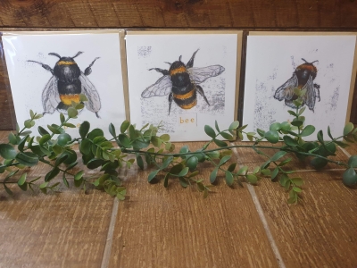 Bees and flower cards
