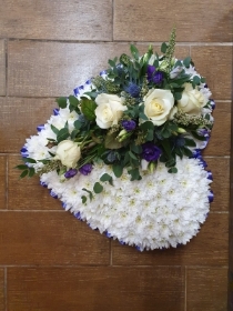 Massed Heart in purple, blue and white